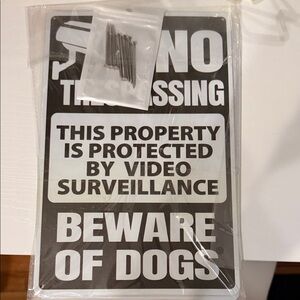 Beware of Dogs / Video Surveillance Sign - Black & White